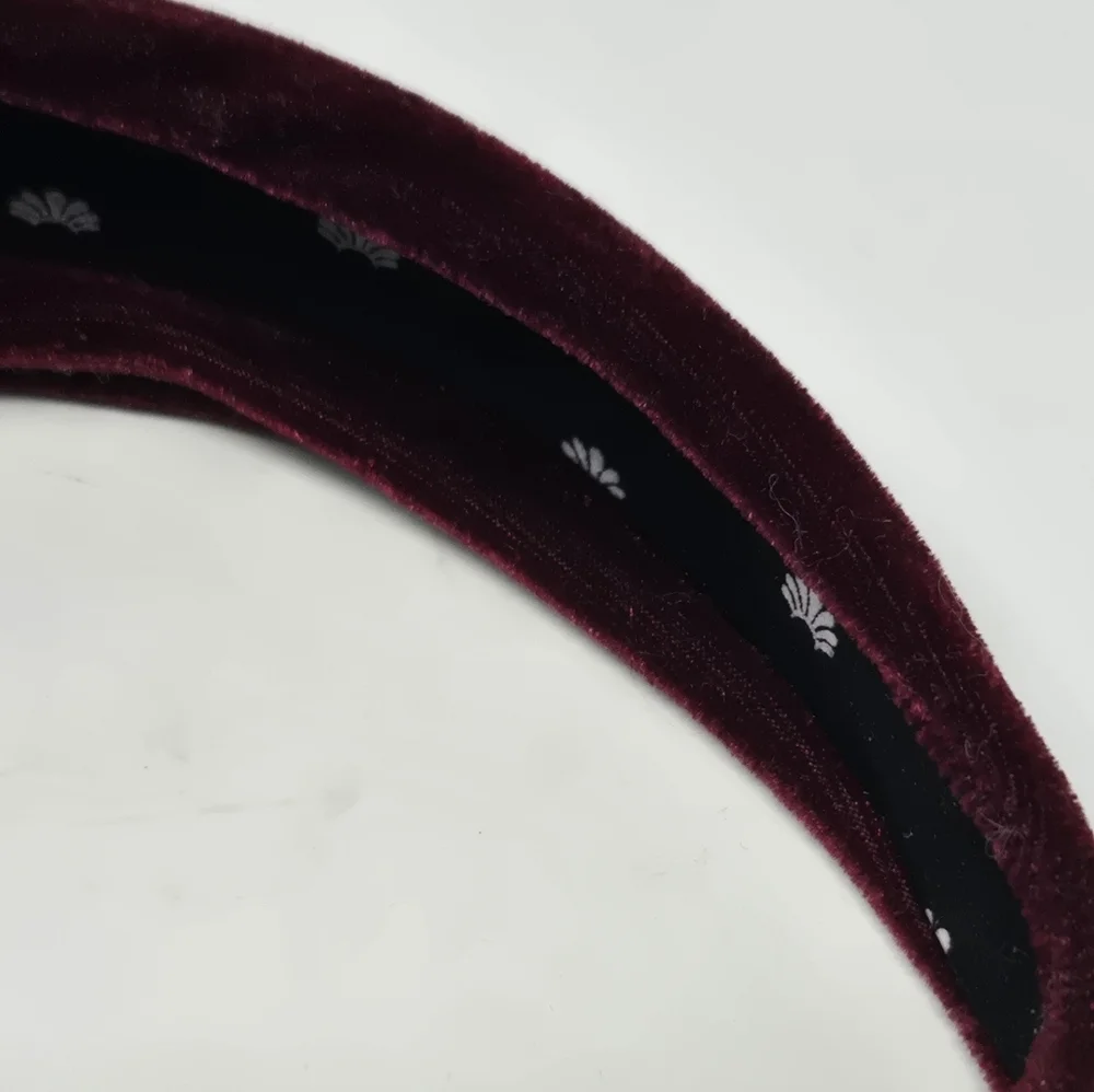 LELE SADOUGHI MAROON OXBLOOD VELVET HEADBAND TOP KNOT HAIR ACCESSORY WOMEN OS